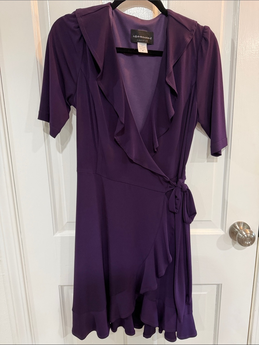 Purple wrap dress